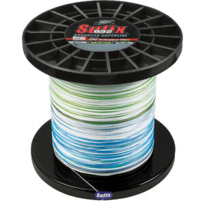 Sufix 832 Advanced Superline&reg; Bulk Metered 3500yds, 65lb, White – Neon Lime – Blue