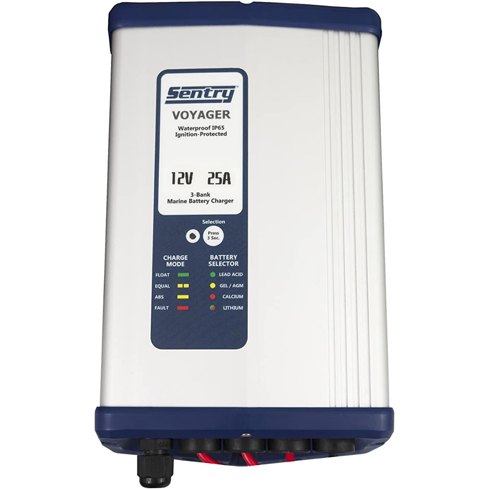 Sentry Voyager Battery Charger 12V – 25A – 115/230V Input – 3 Bank Sentry Voyager Battery Charger 12V – 25A – 115/230V Input – 3 Bank