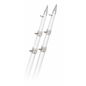Rupp 18′ White Carbon Fiber Telescoping Outrigger Poles 1.5″ Diameter (Pair)