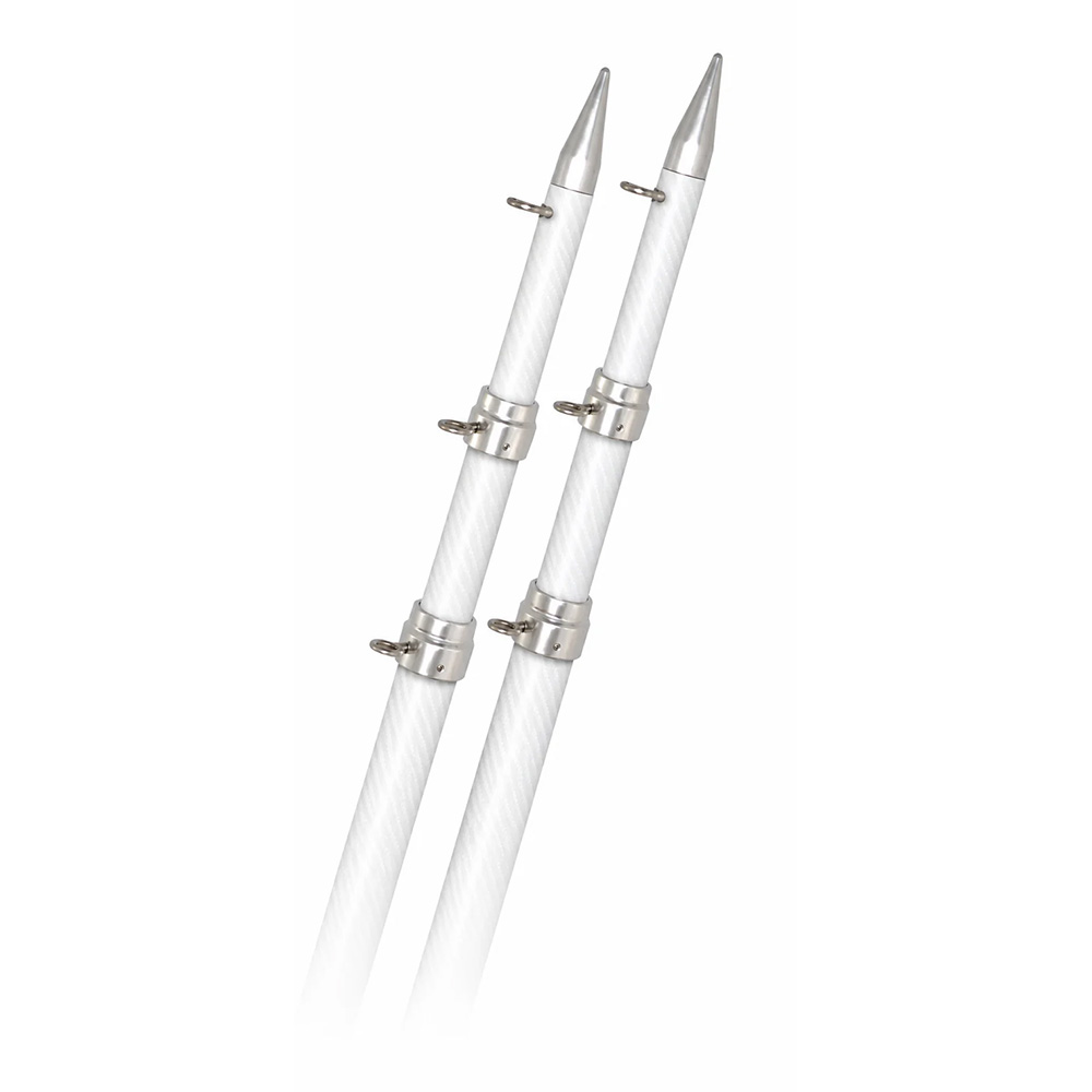 Rupp 18′ White Carbon Fiber Telescoping Outrigger Poles 1.5″ Diameter (Pair) Rupp 18′ White Carbon Fiber Telescoping Outrigger Poles 1.5″ Diameter (Pair)