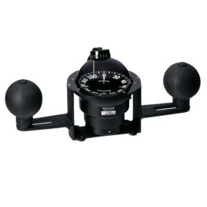 Ritchie YB-600 Globemaster Steel Boat Compass w/5&deg; Card – 12V – Yoke Mounted – Black