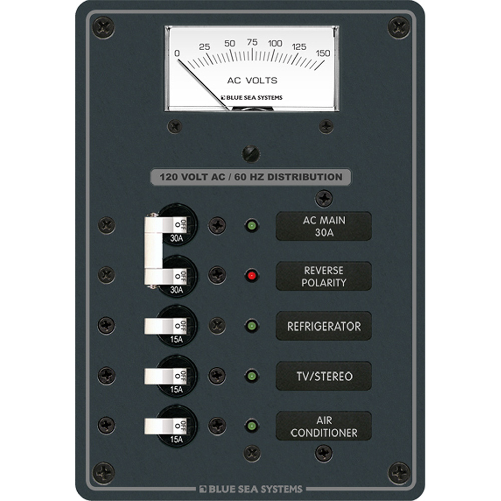 Blue Sea 8043 AC Main +3 Positions Toggle Circuit Breaker Panel – White Switches Blue Sea 8043 AC Main +3 Positions Toggle Circuit Breaker Panel – White Switches