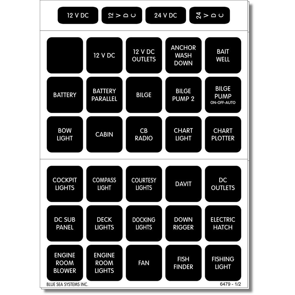 Blue Sea 4216 Square Format Label Set – 60 Blue Sea 4216 Square Format Label Set – 60