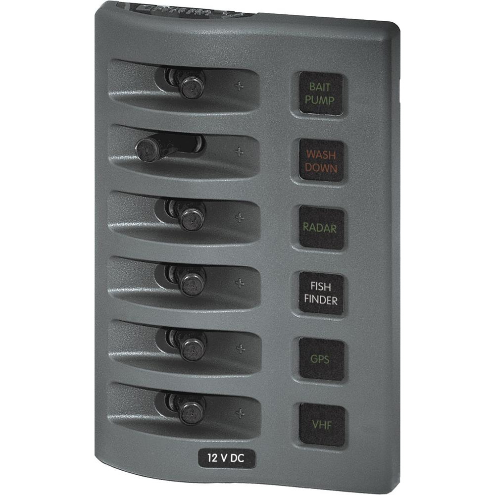 Blue Sea 4306 WeatherDeck Water Resistant Fuse Panel – 6 Position – Grey Blue Sea 4306 WeatherDeck Water Resistant Fuse Panel – 6 Position – Grey