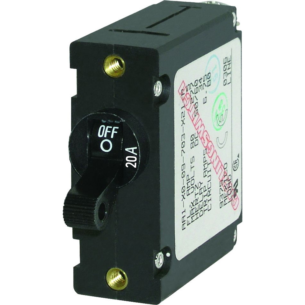 Blue Sea 7212 AC / DC Single Pole Magnetic World Circuit Breaker – 20 Amp Blue Sea 7212 AC / DC Single Pole Magnetic World Circuit Breaker – 20 Amp