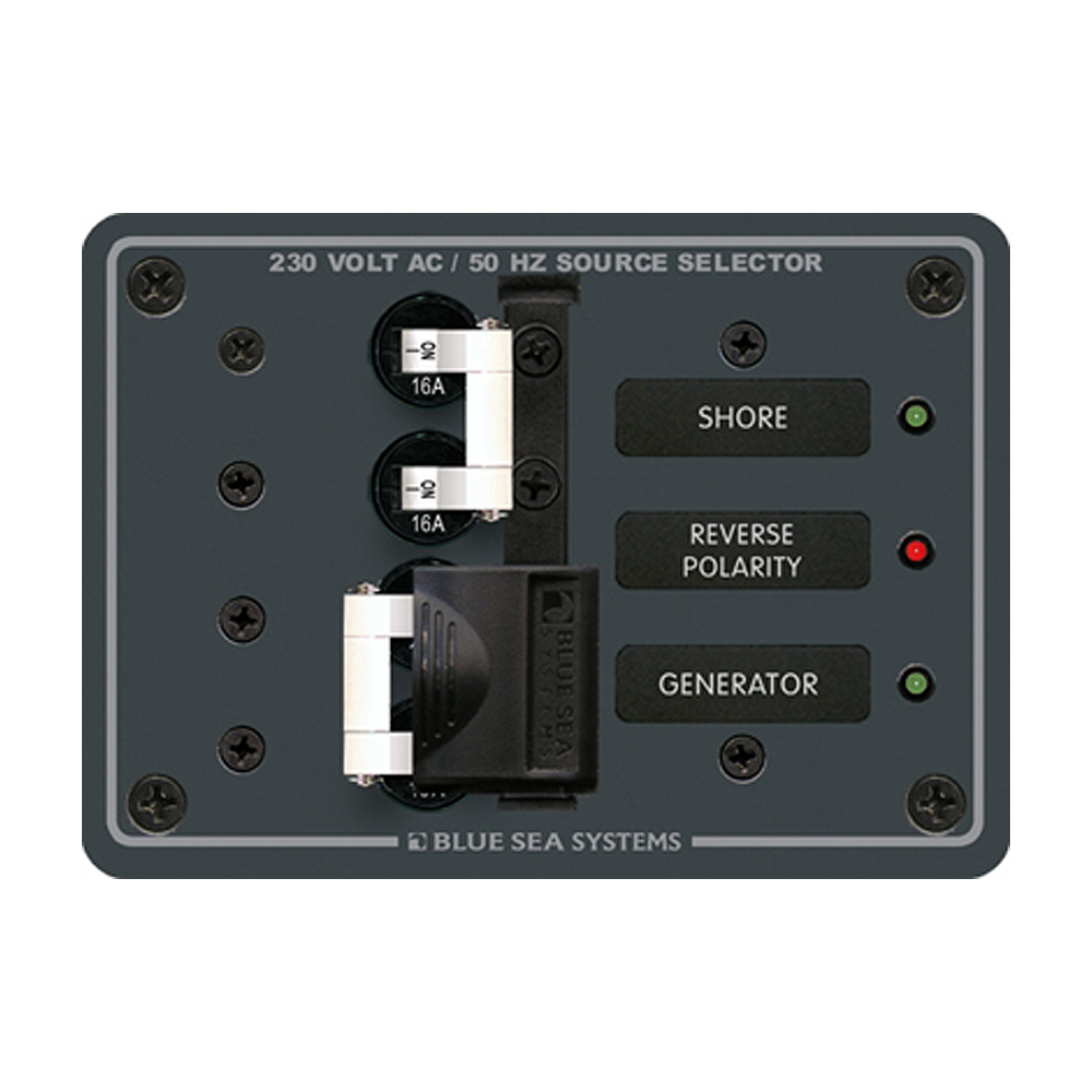 Blue Sea 8132 AC Toggle Source Selector (230V) – 2 Sources Blue Sea 8132 AC Toggle Source Selector (230V) – 2 Sources