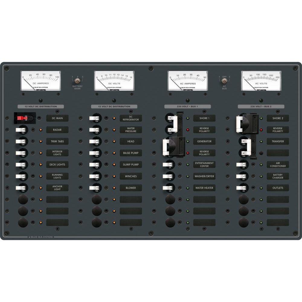 Blue Sea 8186 AC 2 Sources + 12 Positions/DC Main + 19 Positions Blue Sea 8186 AC 2 Sources + 12 Positions/DC Main + 19 Positions