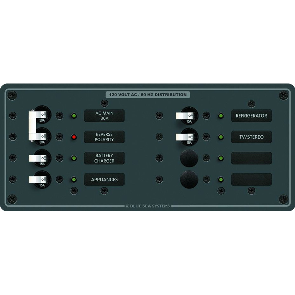 Blue Sea 8412 AC Main + 6 Positions – White Blue Sea 8412 AC Main + 6 Positions – White