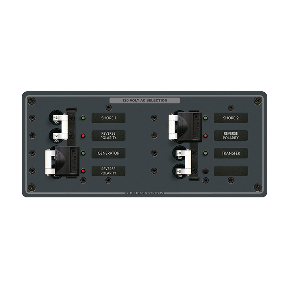Blue Sea 8498 Breaker Panel – AC 3 Sources – White Blue Sea 8498 Breaker Panel – AC 3 Sources – White