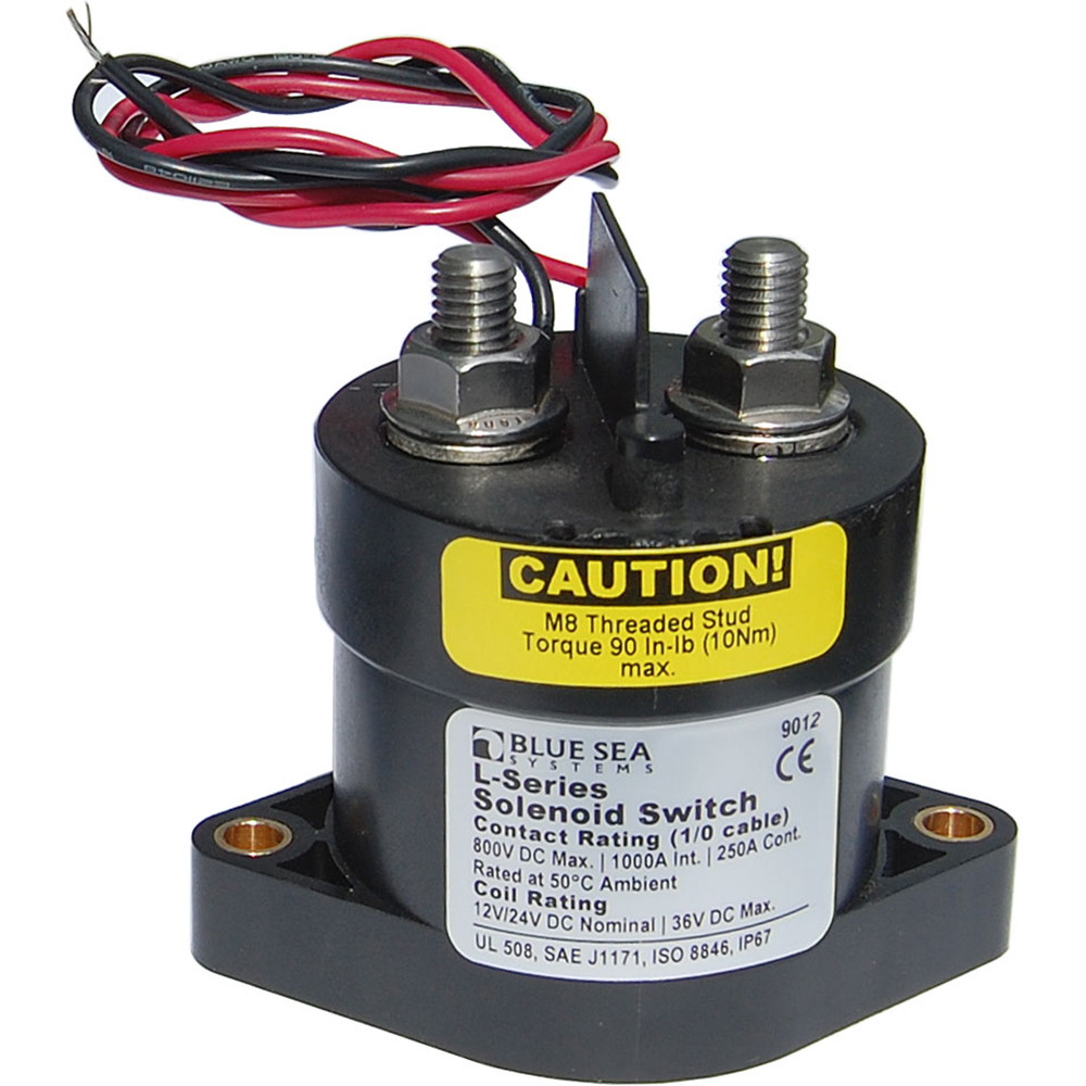 Blue Sea 9012 L Solenoid Switch – 12-24VDC – 250A Blue Sea 9012 L Solenoid Switch – 12-24VDC – 250A