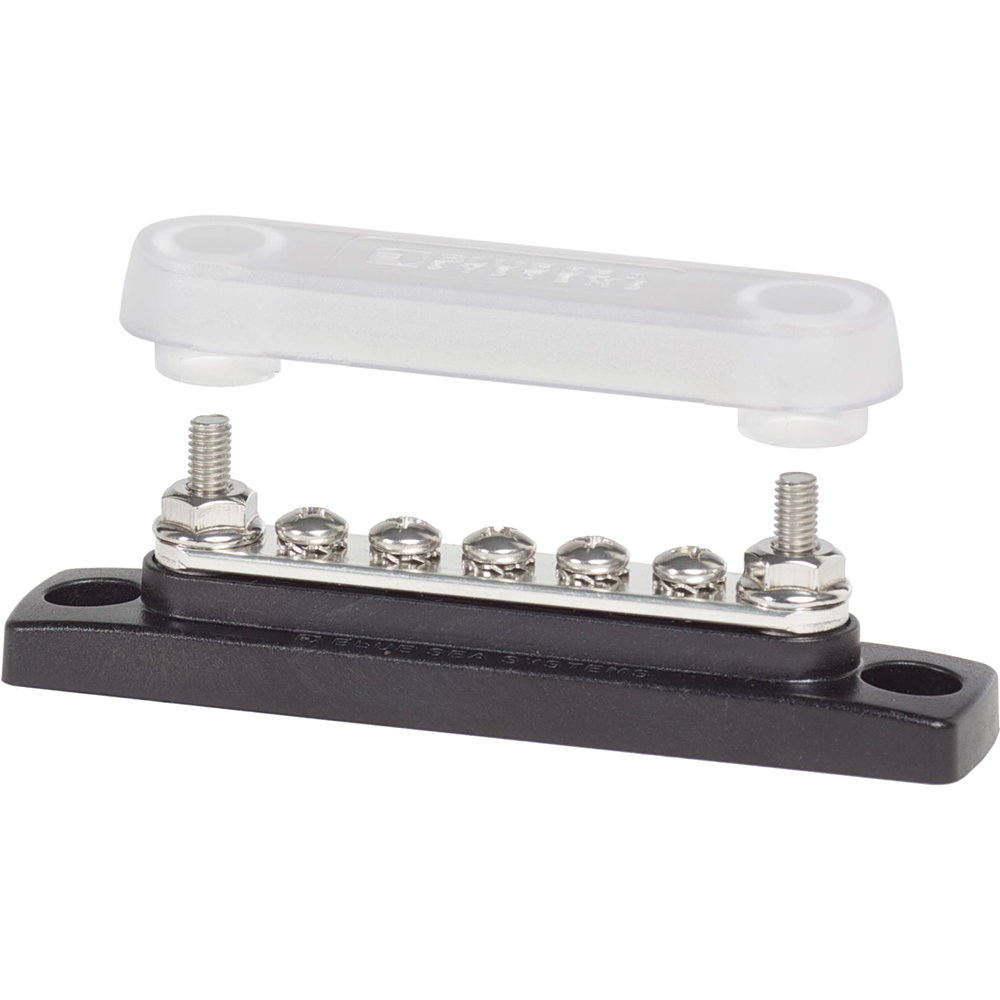 Blue Sea 2314 MiniBus 100 Ampere Common BusBar 5 x 8-32 Screw Terminal with Cover Blue Sea 2314 MiniBus 100 Ampere Common BusBar 5 x 8-32 Screw Terminal with Cover