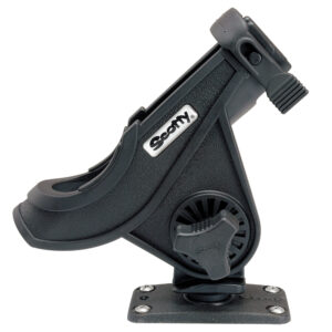 Scotty 281 Bait Caster/Spinning Rod Holder w/244 Flush Deck Mount – Black