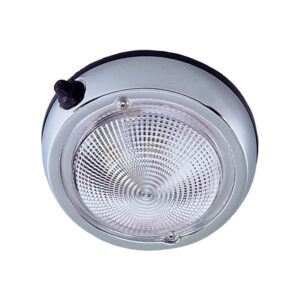Perko Surface Mount Dome Light – 3 3/4″ O.D. (3″ Lens) – Chrome Plated