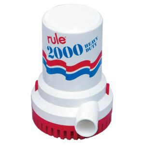 Rule 2000 GPH Non-Automatic Bilge Pump w/6′ Leads