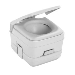Dometic&trade; 964 MSD Portable Toilet w/Mounting Brackets – 2.5 Gallon – Platinum