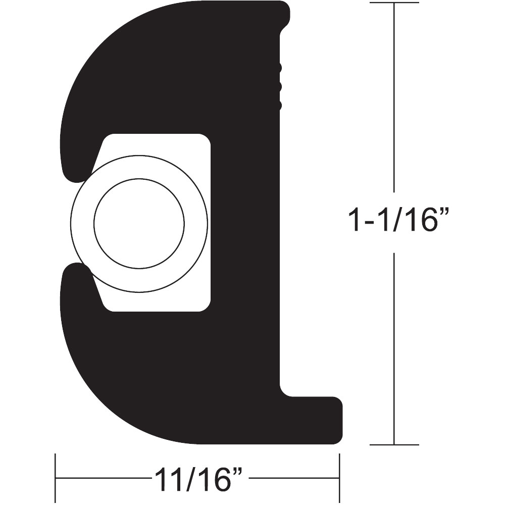 TACO Flex Vinyl Rub Rail Kit – Black w/White Insert – 50′ – 1-1/16″ x 11/16″ TACO Flex Vinyl Rub Rail Kit – Black w/White Insert – 50′ – 1-1/16″ x 11/16″
