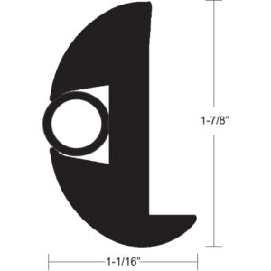 TACO Flex Vinyl Rub Rail Kit – Black w/Black Insert – 50′ – 1-7/8″ x 1-1/16″