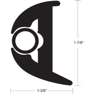 TACO Flex Vinyl Rub Rail Kit – Black w/Black Insert – 70′ – 1-7/8″ x 1-3/8″