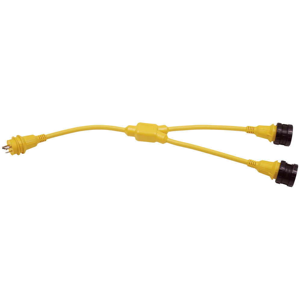 Marinco Y-Adapter, 2-30A Locking to 30A Locking Marinco Y-Adapter, 2-30A Locking to 30A Locking