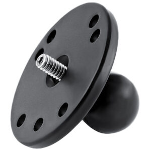 RAM Mount 2.5″ Round Base w/1″ Ball and 1/4″-20 Threaded Male Post