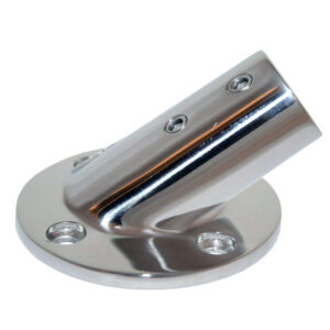 Whitecap ⅞” O.D. 30° Round Base SS Rail Fitting