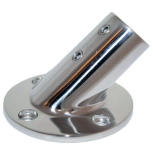 Whitecap ⅞” O.D. 45° Round Base SS Rail Fitting