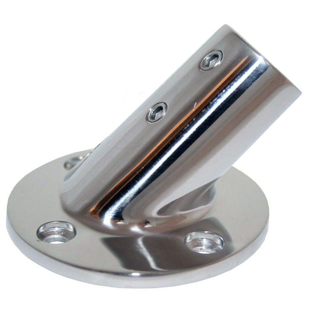 Whitecap ⅞” O.D. 45° Round Base SS Rail Fitting Whitecap ⅞” O.D. 45° Round Base SS Rail Fitting