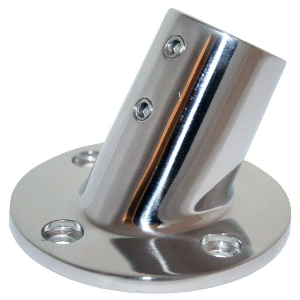 Whitecap 1″ O.D. 60° Round Base SS Rail Fitting Whitecap 1″ O.D. 60° Round Base SS Rail Fitting