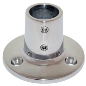 Whitecap 1″ O.D. 90° Round Base SS Rail Fitting
