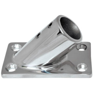 Whitecap 1″ O.D. 45° Rectangle Base SS Rail Fitting