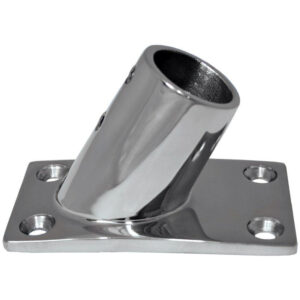 Whitecap 1″ O.D. 60° Rectangle Base SS Rail Fitting