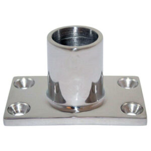 Whitecap 1″ O.D. 90° Rectangle Base SS Rail Fitting