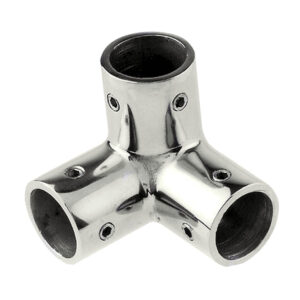 Whitecap ⅞” O.D. SS 3-Way Corner Fitting