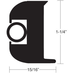 TACO Flex Vinyl Rub Rail Kit – Black w/Black Insert – 70′ – 1-1/4″ x 15/16″