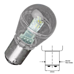 Lunasea Bayonet LED Bulb BA15D – 10-30VDC/1W/75 Lumens – Warm White