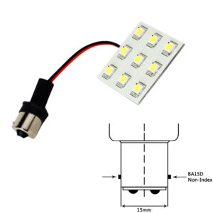 Lunasea Bayonet 9 LED Bulb BA15D – 12VAC or 10-30VDC/2W/149 Lumens – Warm White