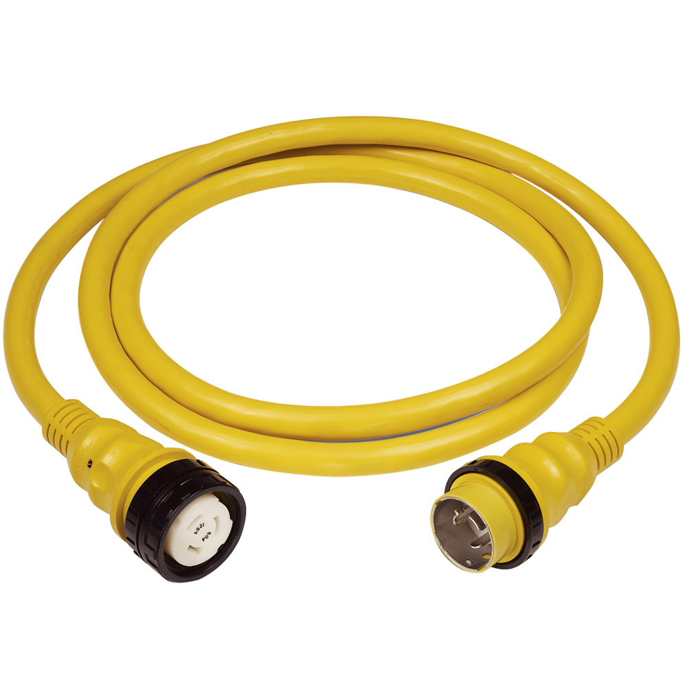 Marinco 50Amp 125/250V Shore Power Cable – 25′ – Yellow Marinco 50Amp 125/250V Shore Power Cable – 25′ – Yellow