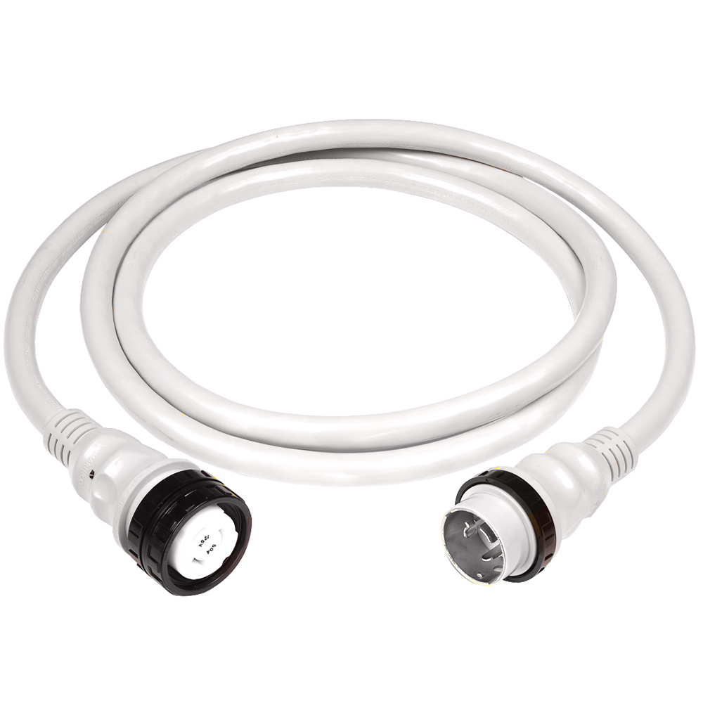 Marinco 50Amp 125/250V Shore Power Cable – 25′ – White Marinco 50Amp 125/250V Shore Power Cable – 25′ – White
