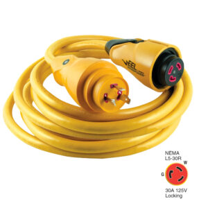 Marinco CS30-50 EEL 30A 125V Shore Power Cordset – 50′ – Yellow