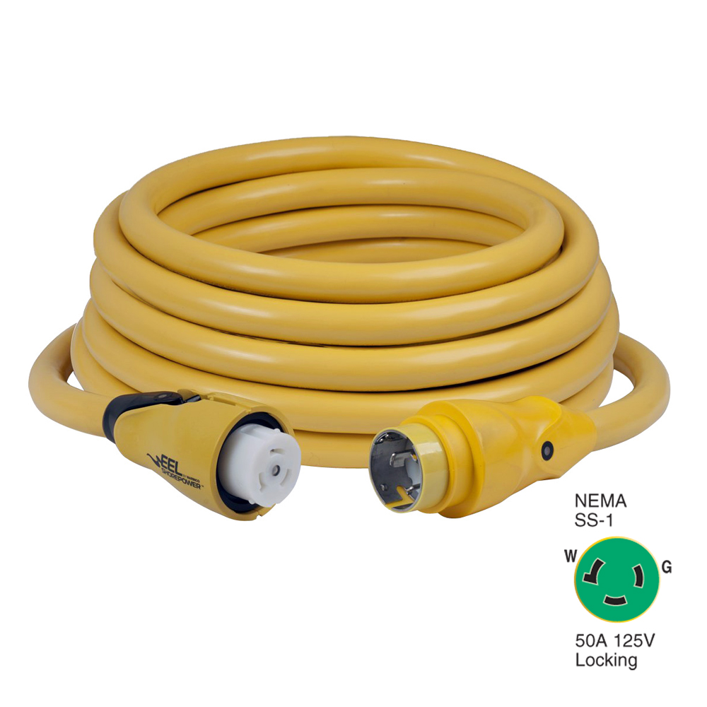Marinco CS503-50 EEL 50A 125V Shore Power Cordset – 50′ – Yellow Marinco CS503-50 EEL 50A 125V Shore Power Cordset – 50′ – Yellow