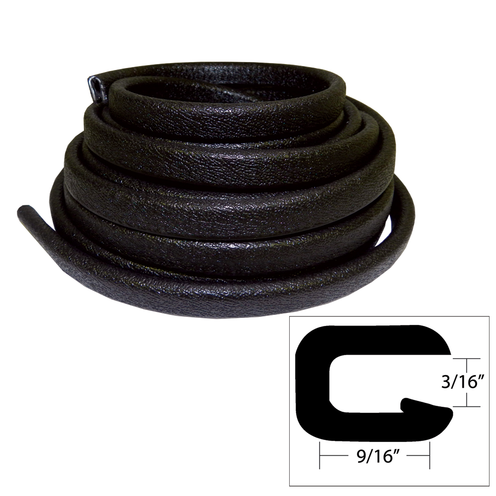 TACO Flexible Vinyl Trim – 5/32″ Opening x 9/16″W x 25’L – Black TACO Flexible Vinyl Trim – 5/32″ Opening x 9/16″W x 25’L – Black