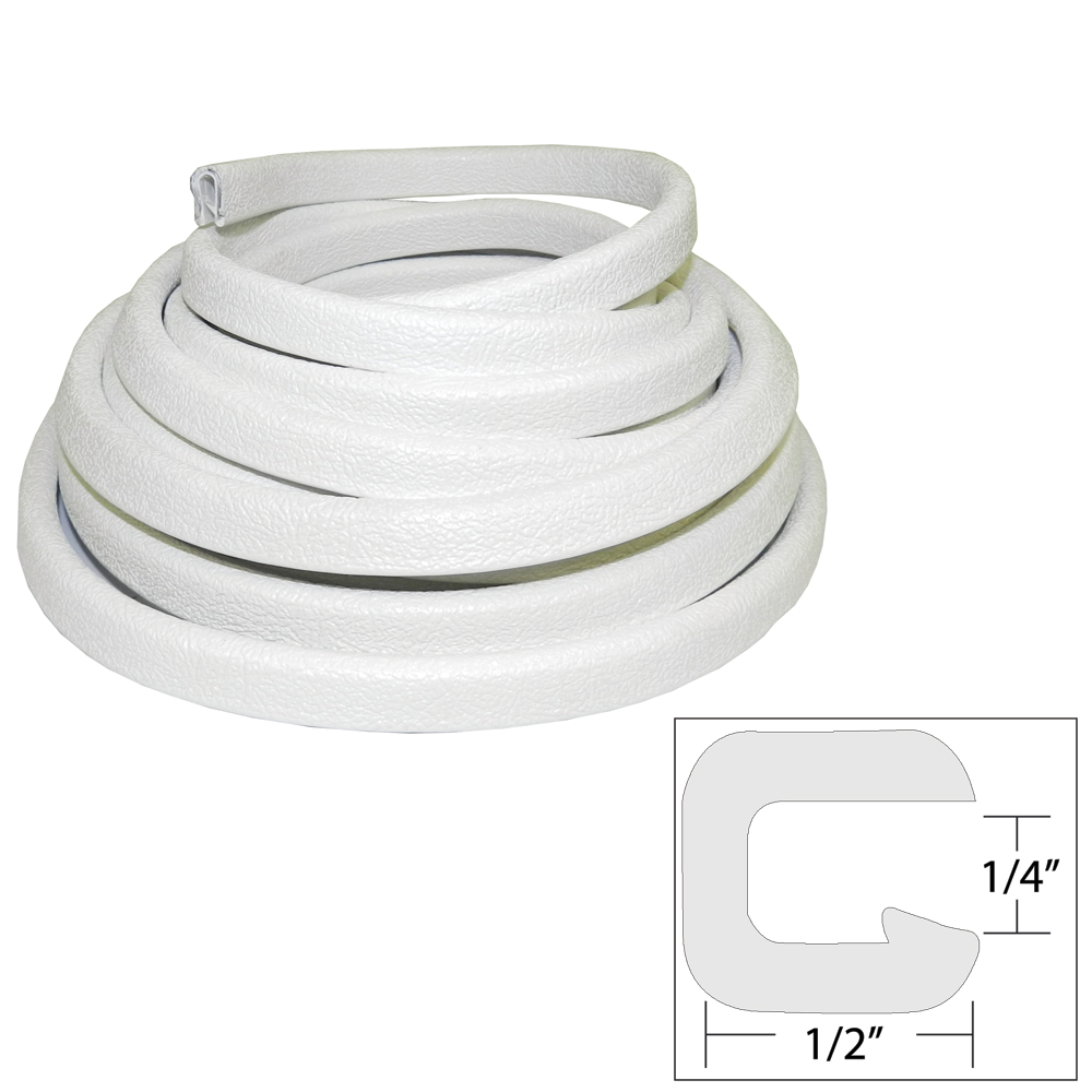 TACO Flexible Vinyl Trim – ¼” Opening x ½”W x 25’L – White TACO Flexible Vinyl Trim – ¼” Opening x ½”W x 25’L – White