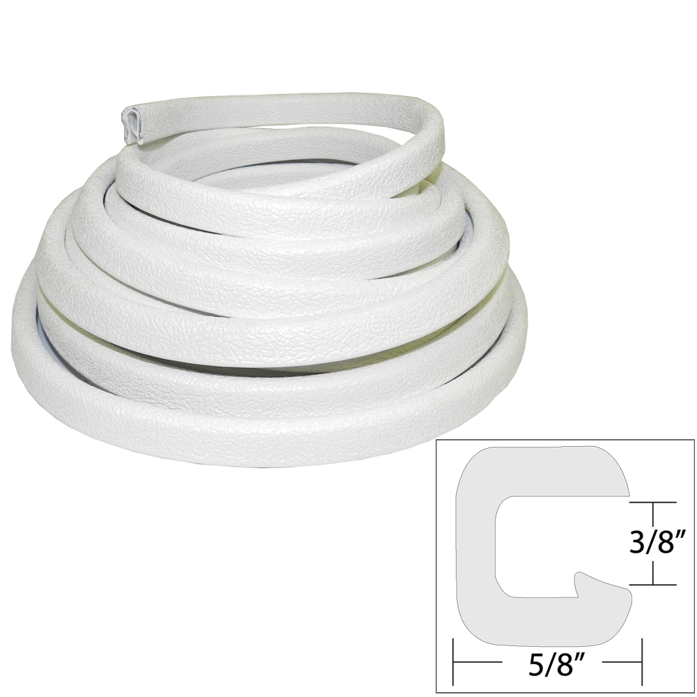 TACO Flexible Vinyl Trim – ⅜” Opening x ⅝”W x 25’L – White TACO Flexible Vinyl Trim – ⅜” Opening x ⅝”W x 25’L – White