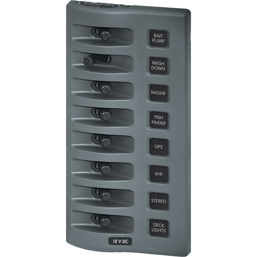 Blue Sea 4309 WeatherDeck® 12V DC Waterproof Switch Panel – 8 Position Blue Sea 4309 WeatherDeck® 12V DC Waterproof Switch Panel – 8 Position