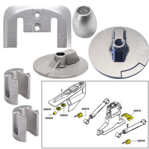 Tecnoseal Anode Kit w/Hardware – Mercury Bravo 3 2004-Present – Aluminum