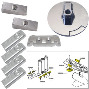 Tecnoseal Anode Kit w/Hardware – Mercury Verado 6 – Aluminum
