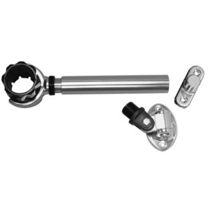 Rupp Threaded Antenna Support w/6″ Pipe Mount, Oval 4-Way Base & 1.5″ Collar