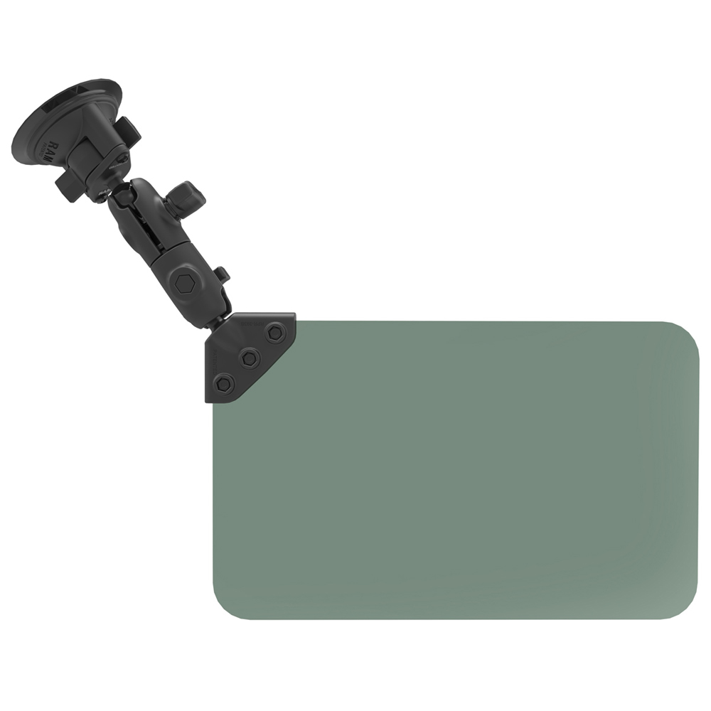 RAM Mount Suction Cup Mount w/Dark Green Sun Visor – 50% Tint RAM Mount Suction Cup Mount w/Dark Green Sun Visor – 50% Tint