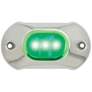 Attwood Light Armor Underwater LED Light – 3 LEDs – Green
