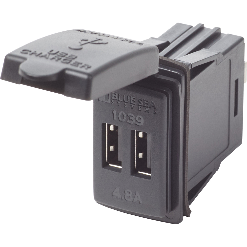 Blue Sea Dual USB Charger – 24V Contura Mount Blue Sea Dual USB Charger – 24V Contura Mount